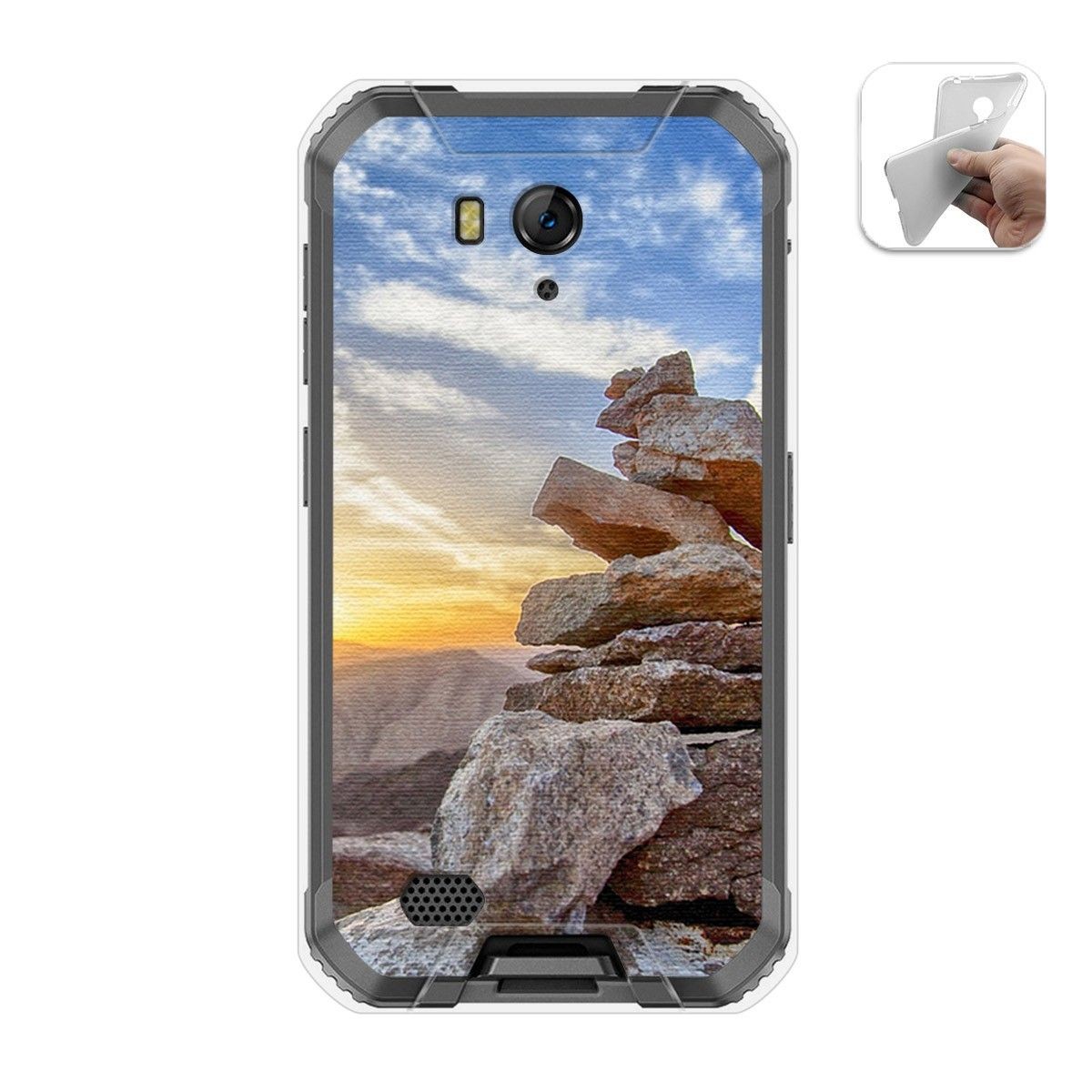 Funda Gel Tpu para Ulefone Armor X6 diseño Sunset Dibujos