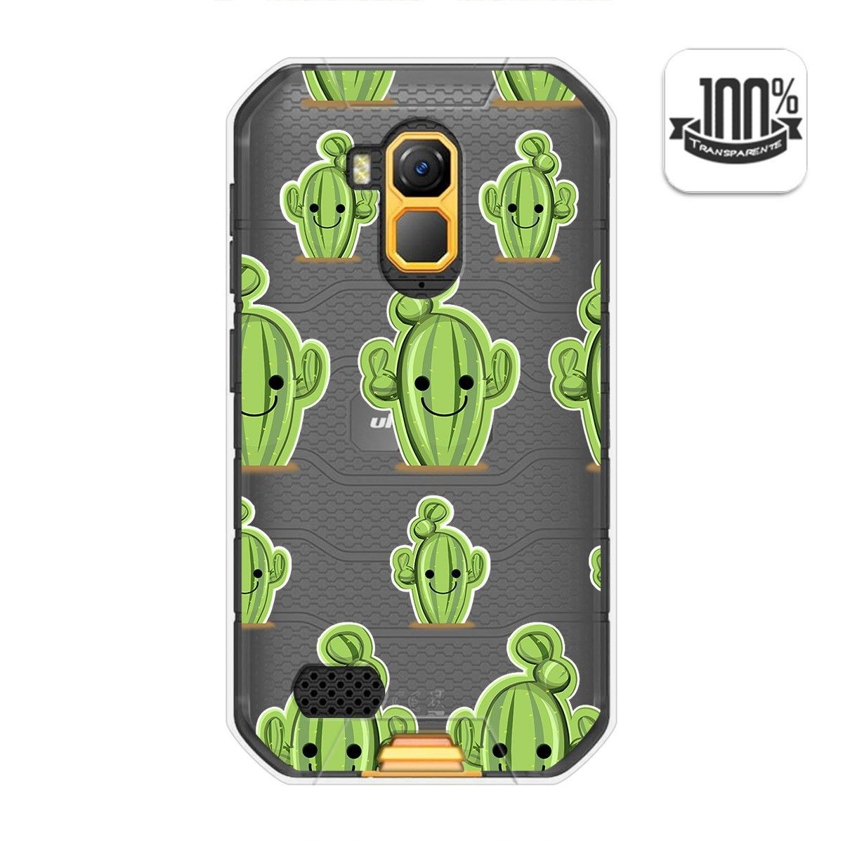Funda Gel Transparente para Ulefone Armor X7 / X7 Pro diseño Cactus Dibujos