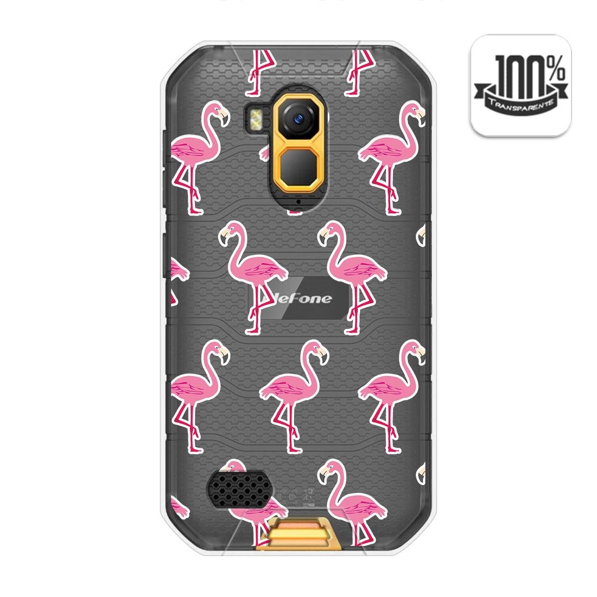 Funda Gel Transparente para Ulefone Armor X7 / X7 Pro diseño Flamenco Dibujos