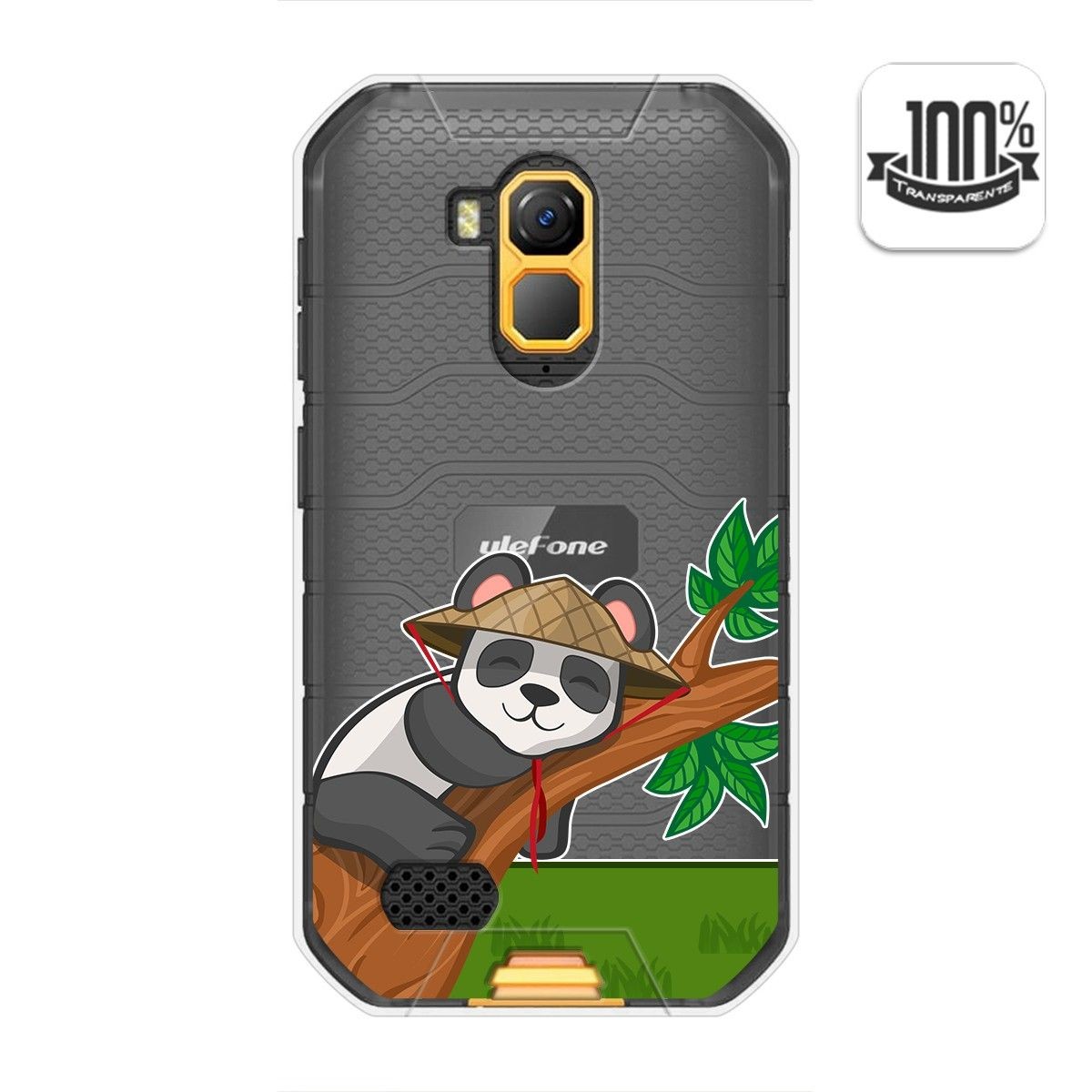 Funda Gel Transparente para Ulefone Armor X7 / X7 Pro diseño Panda Dibujos
