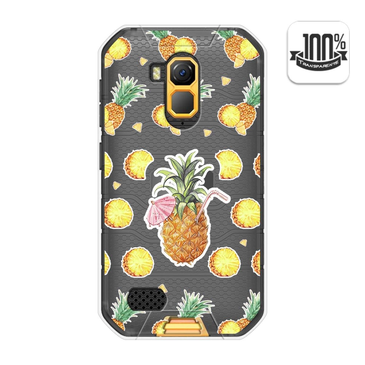 Funda Gel Transparente para Ulefone Armor X7 / X7 Pro diseño Piña Dibujos