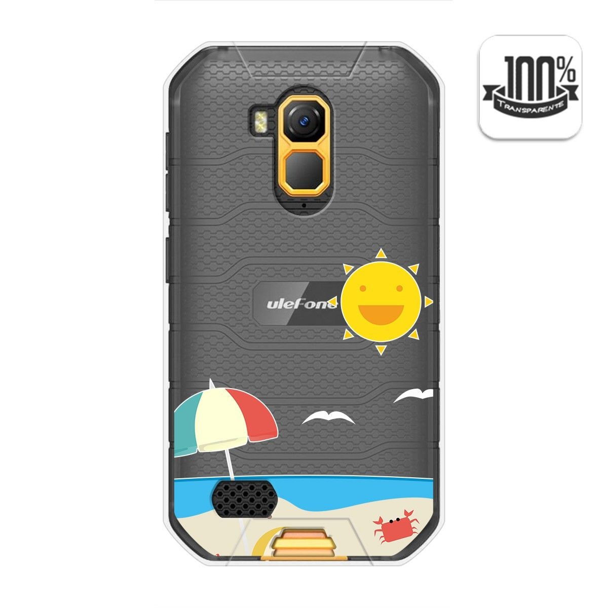 Funda Gel Transparente para Ulefone Armor X7 / X7 Pro diseño Playa Dibujos