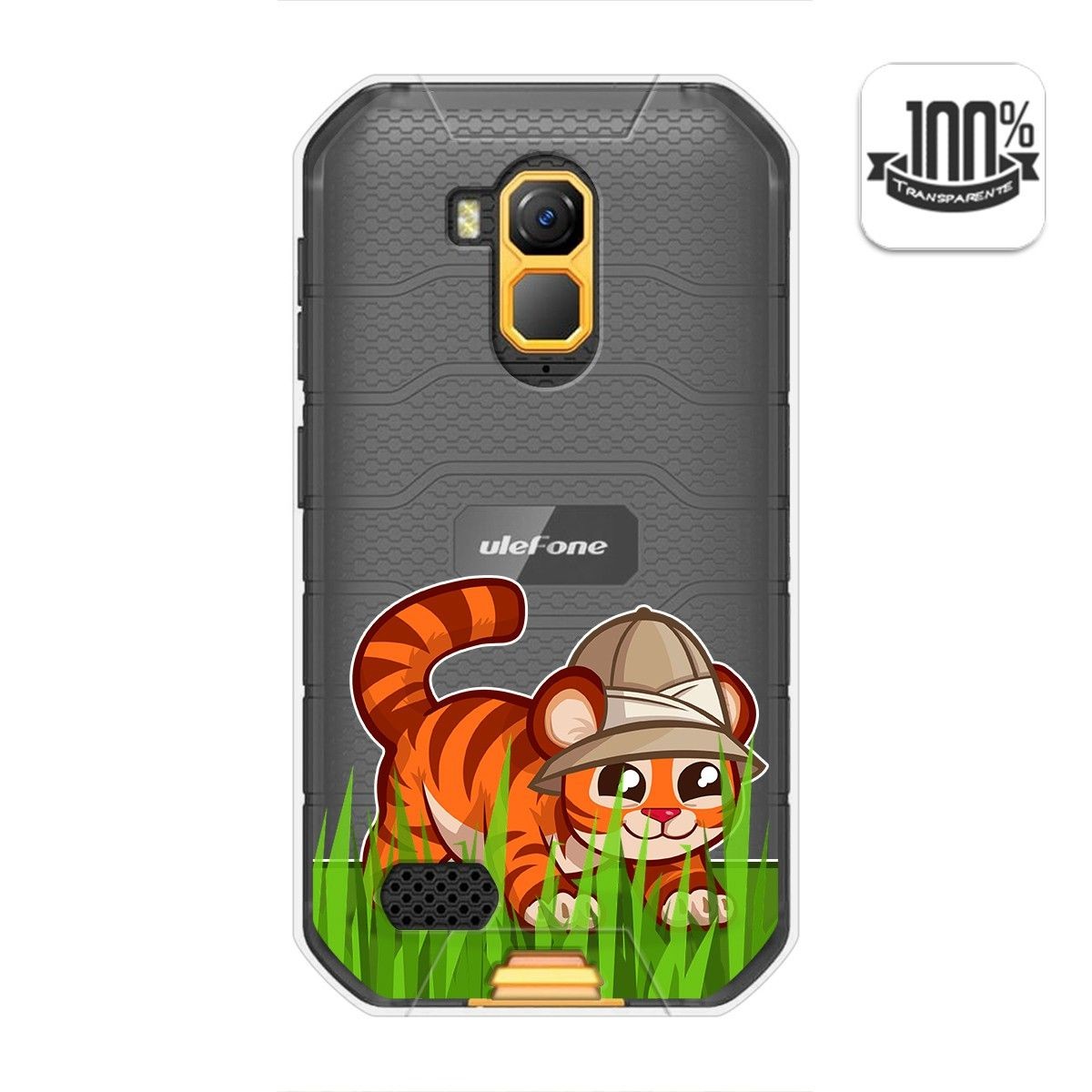 Funda Gel Transparente para Ulefone Armor X7 / X7 Pro diseño Tigre Dibujos