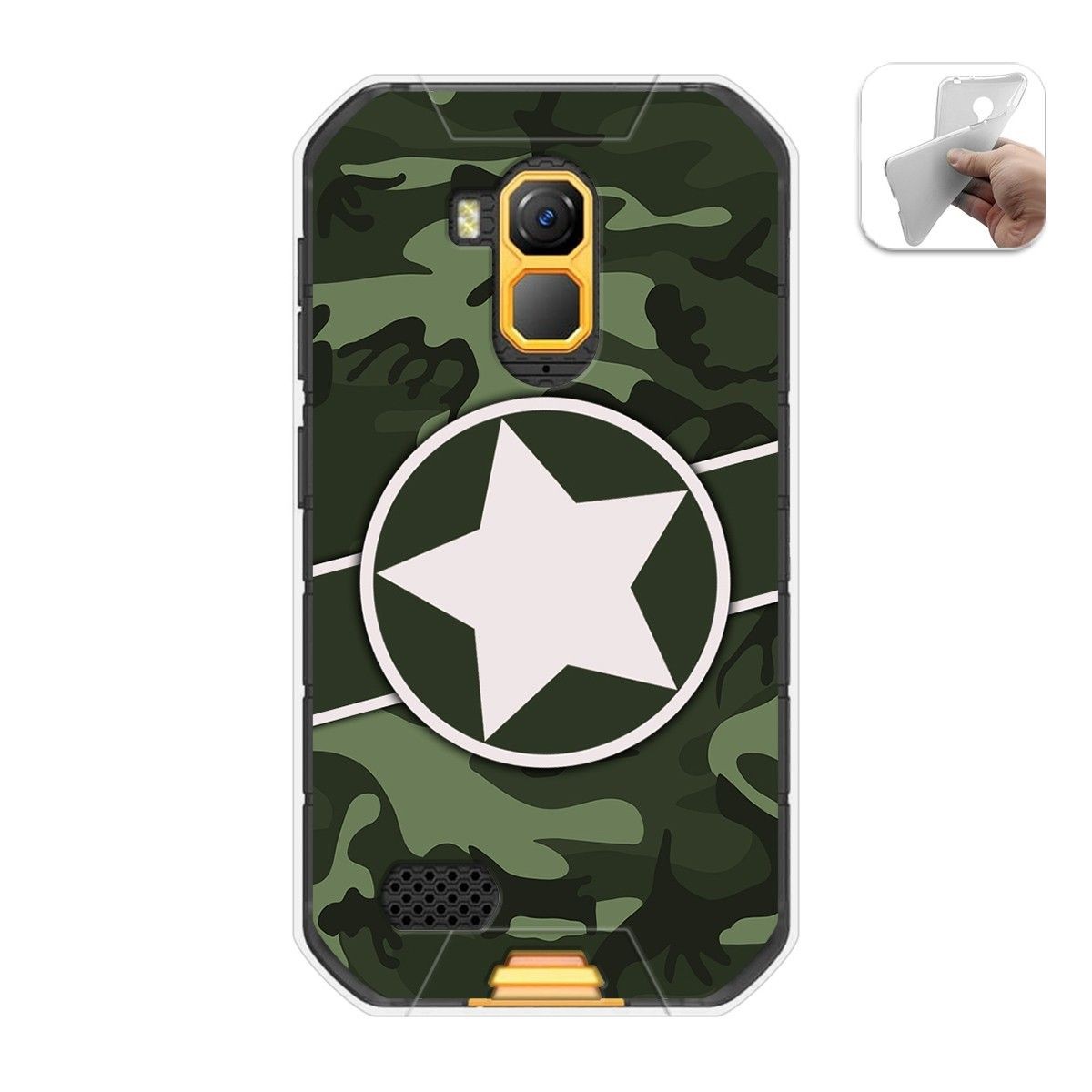 Funda Gel Tpu para Ulefone Armor X7 / X7 Pro diseño Camuflaje 01 Dibujos