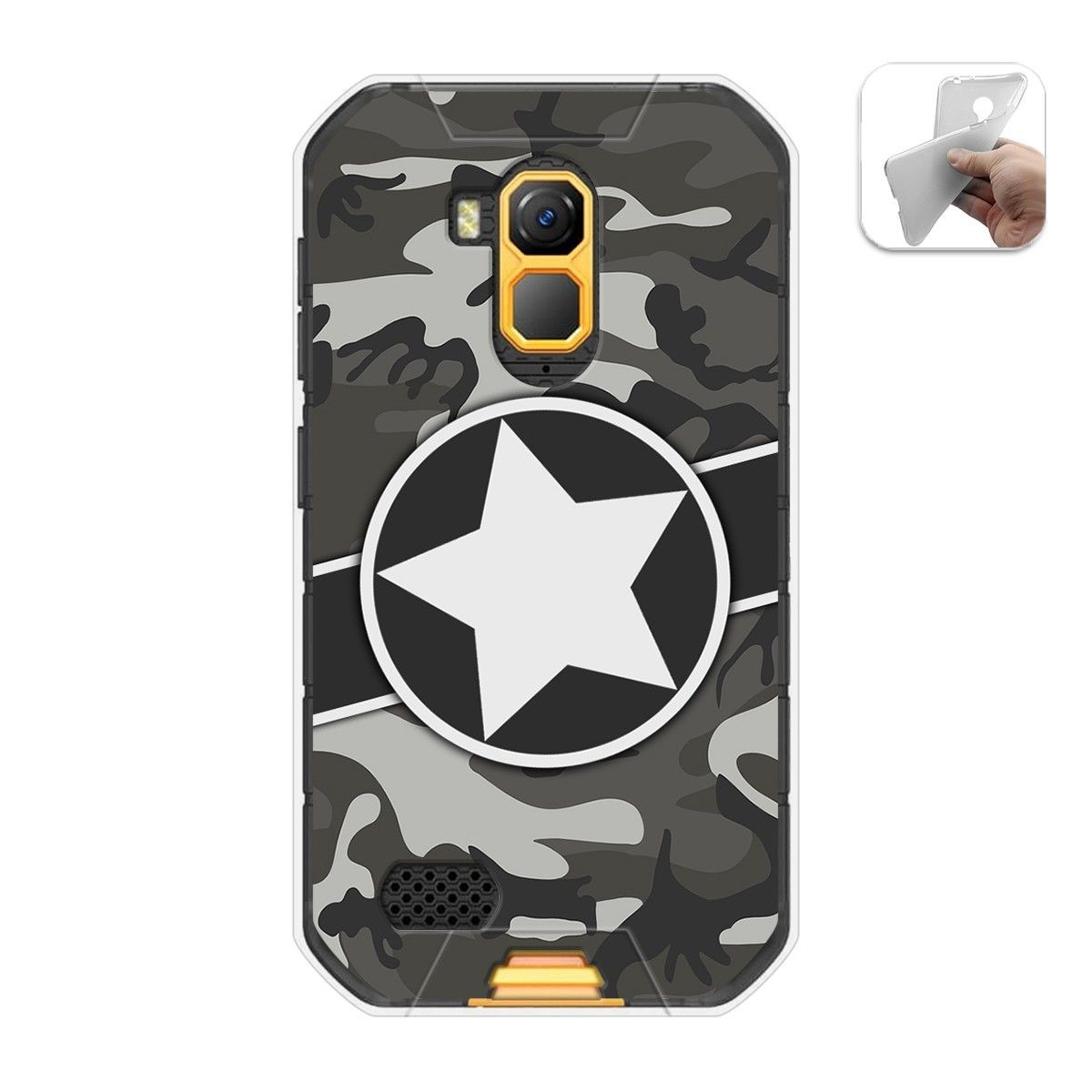 Funda Gel Tpu para Ulefone Armor X7 / X7 Pro diseño Camuflaje 02 Dibujos