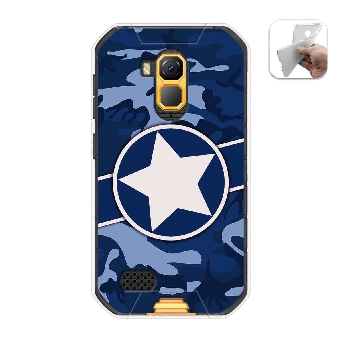 Funda Gel Tpu para Ulefone Armor X7 / X7 Pro diseño Camuflaje 03 Dibujos