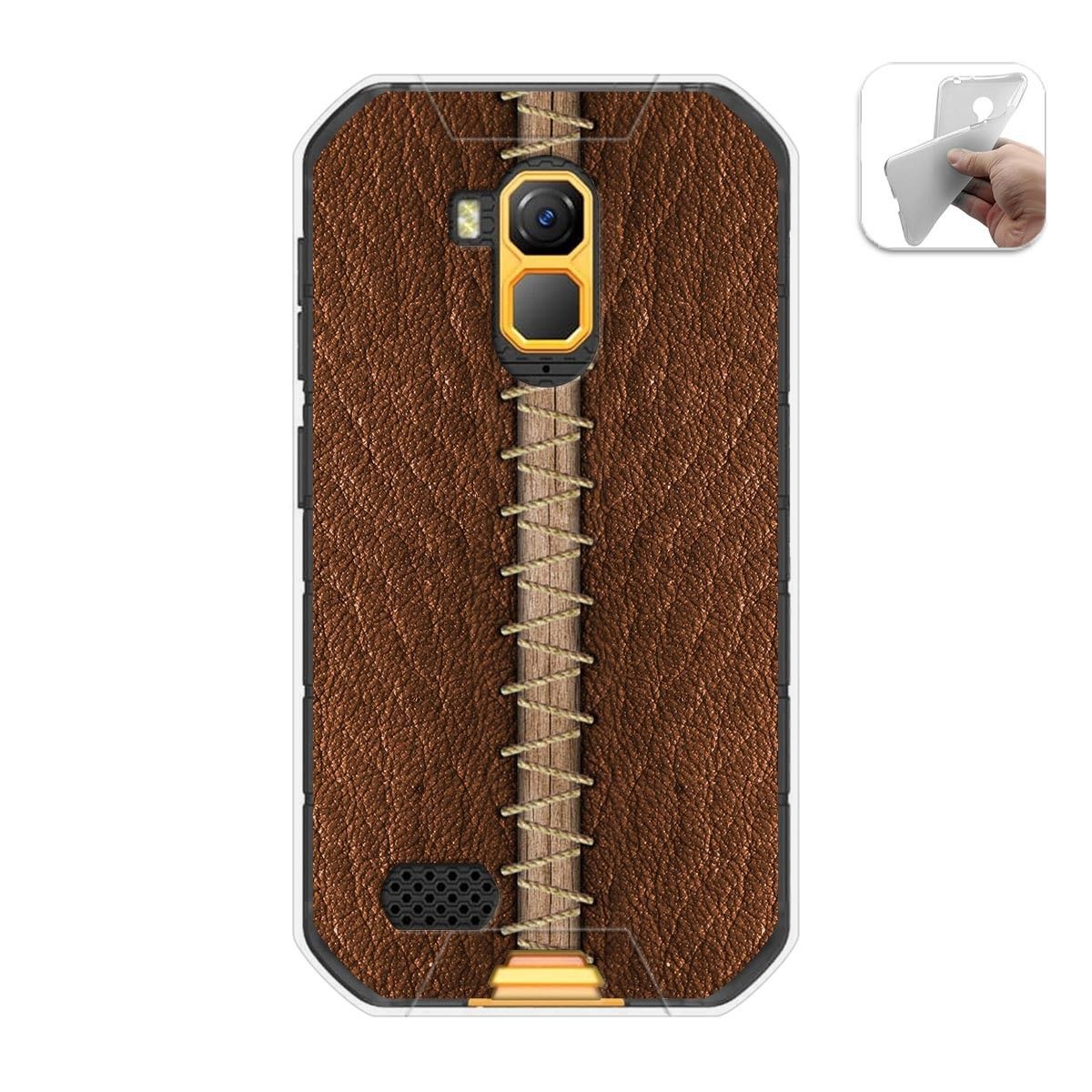 Funda Gel Tpu para Ulefone Armor X7 / X7 Pro diseño Cuero 01 Dibujos