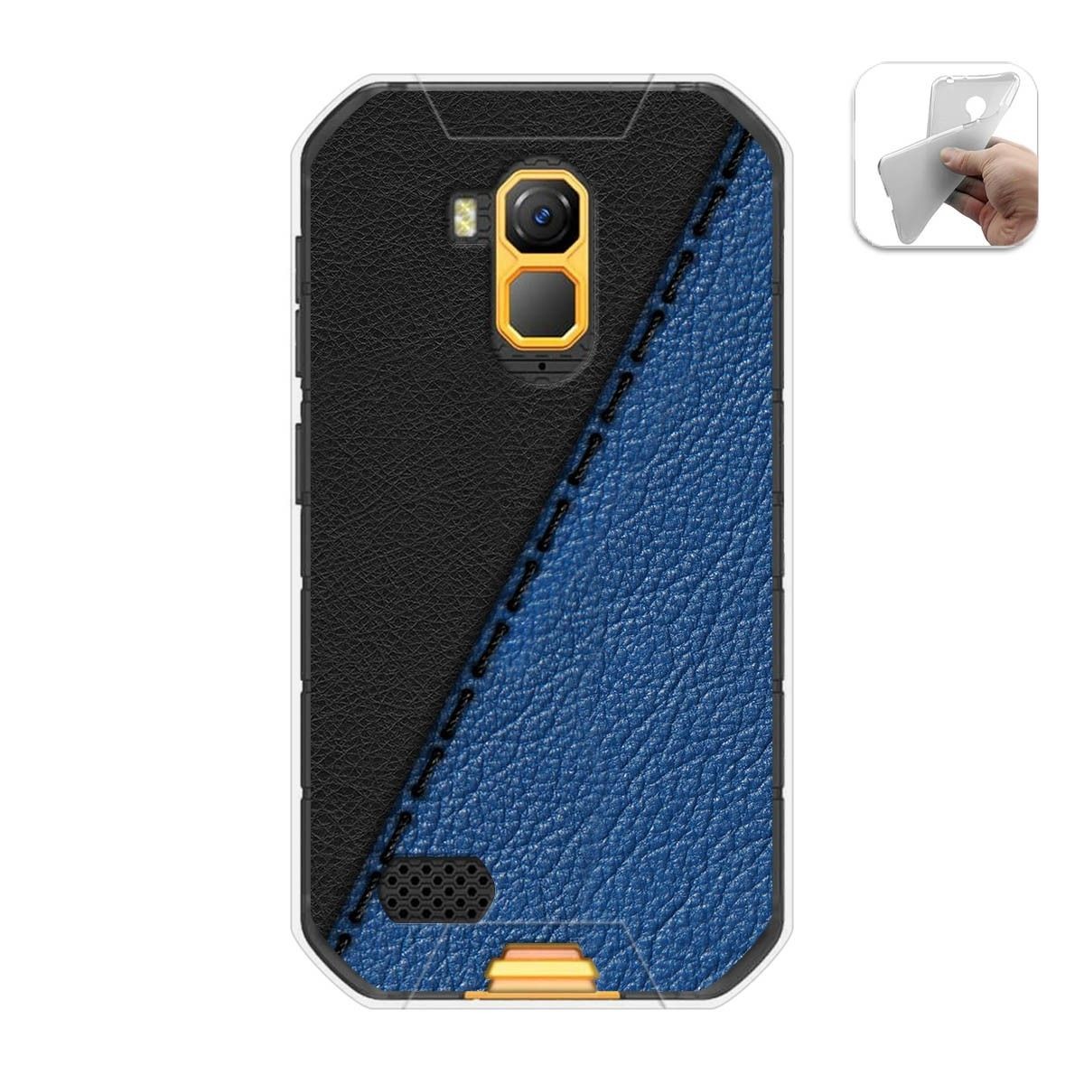 Funda Gel Tpu para Ulefone Armor X7 / X7 Pro diseño Cuero 02 Dibujos