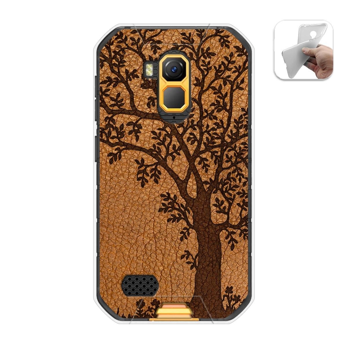 Funda Gel Tpu para Ulefone Armor X7 / X7 Pro diseño Cuero 03 Dibujos