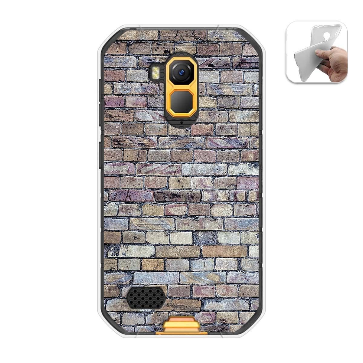 Funda Gel Tpu para Ulefone Armor X7 / X7 Pro diseño Ladrillo 02 Dibujos