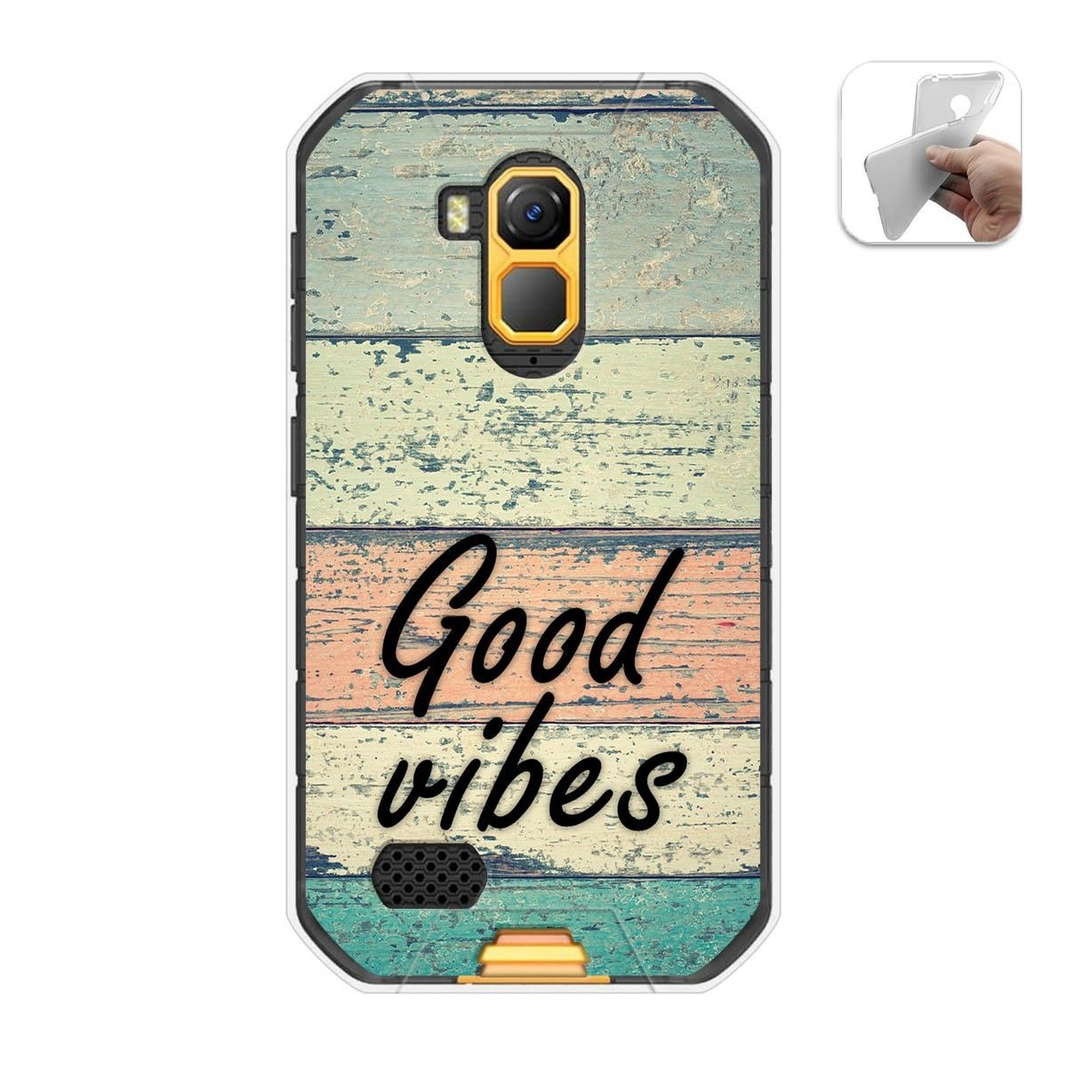 Funda Gel Tpu para Ulefone Armor X7 / X7 Pro diseño Madera 01 Dibujos