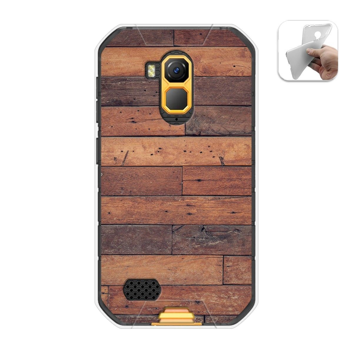 Funda Gel Tpu para Ulefone Armor X7 / X7 Pro diseño Madera 03 Dibujos
