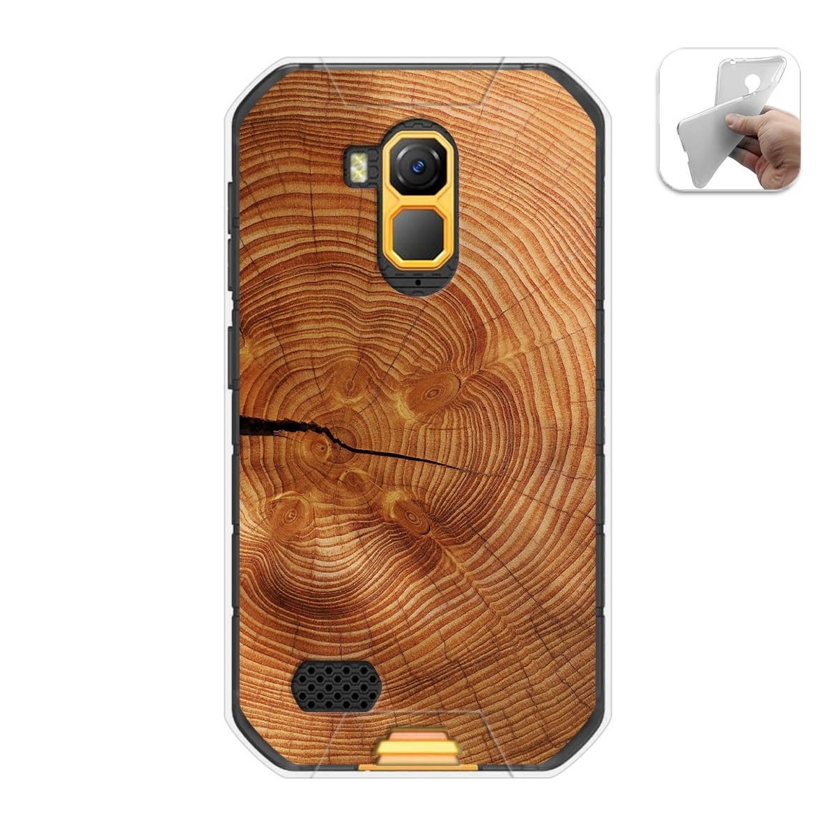 Funda Gel Tpu para Ulefone Armor X7 / X7 Pro diseño Madera 04 Dibujos