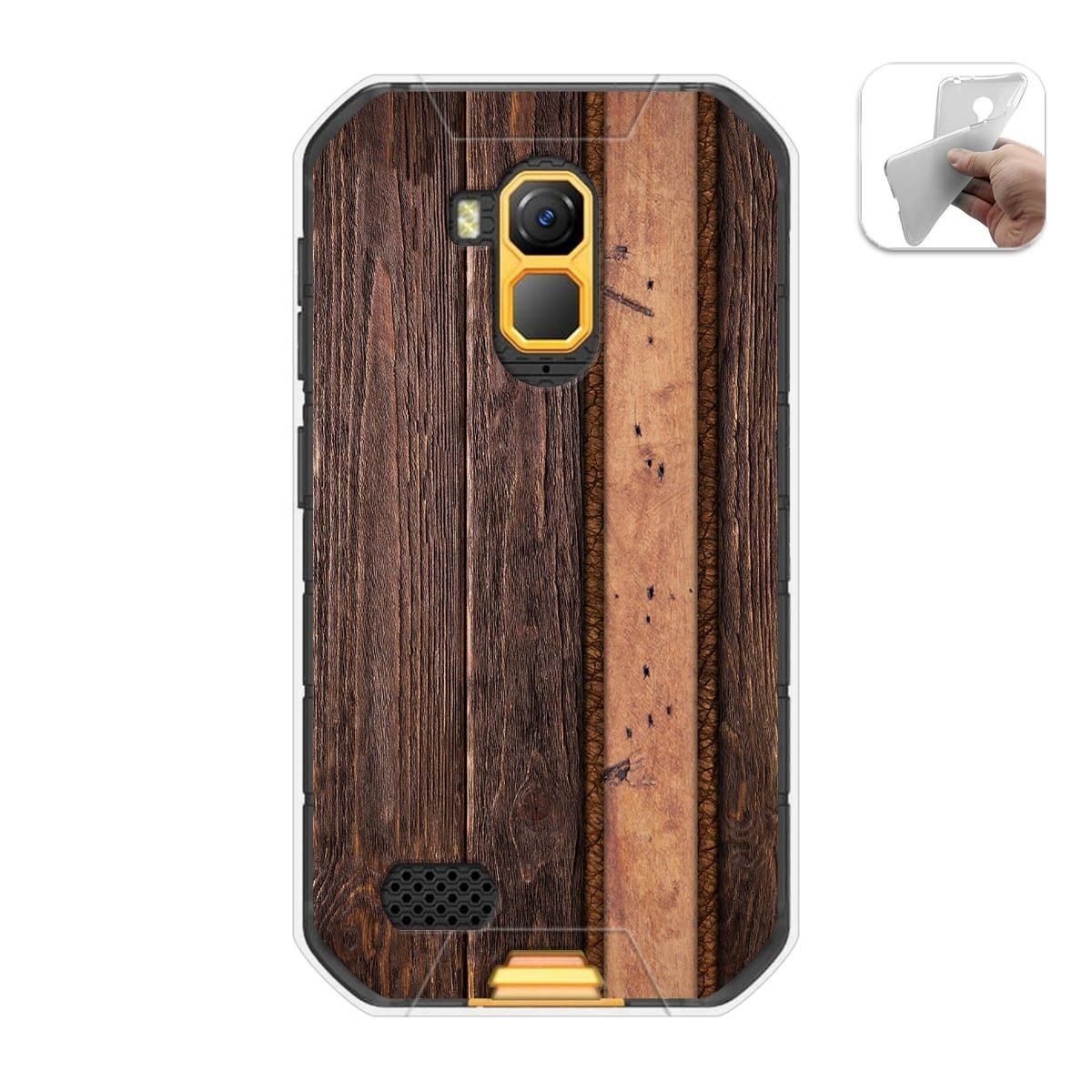 Funda Gel Tpu para Ulefone Armor X7 / X7 Pro diseño Madera 05 Dibujos