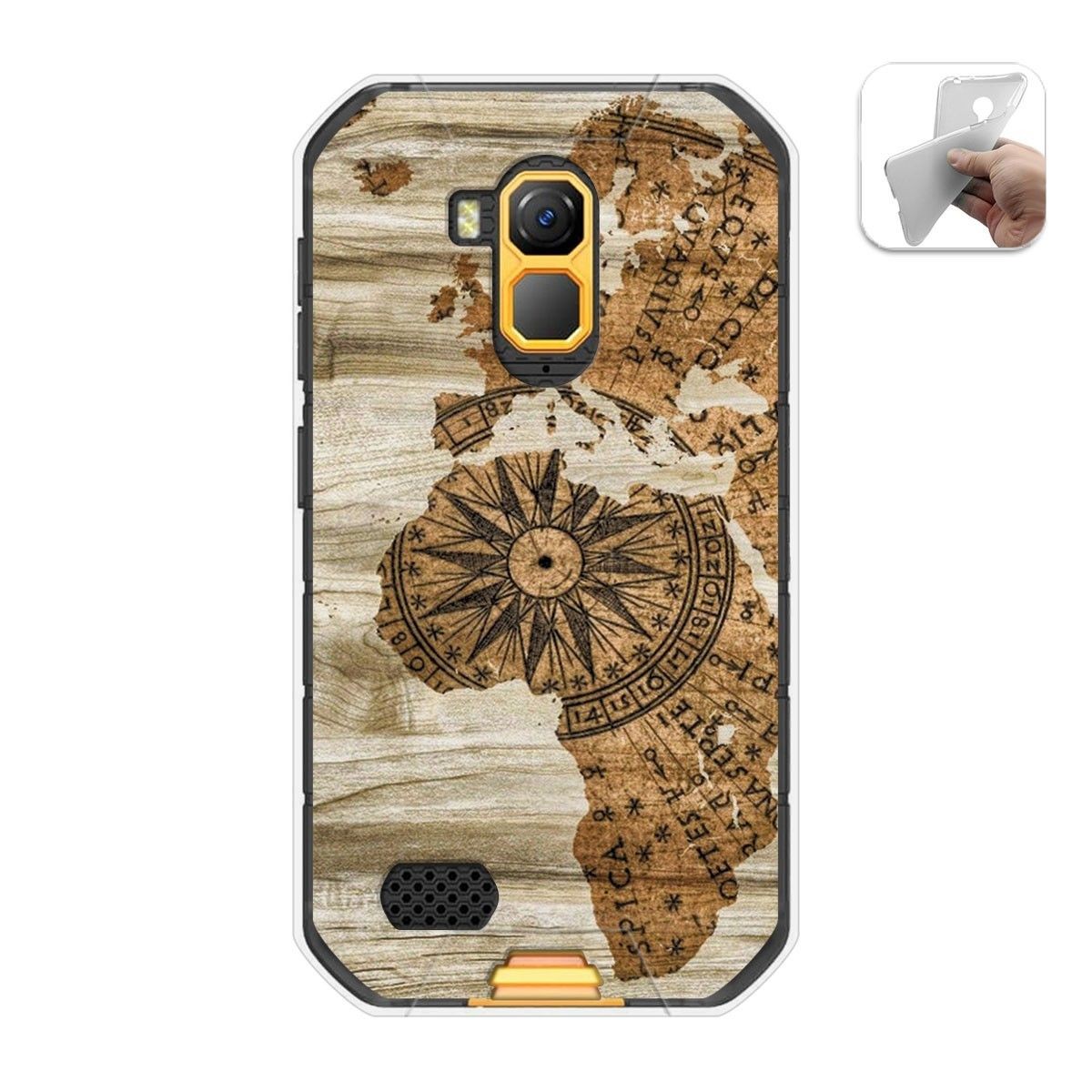 Funda Gel Tpu para Ulefone Armor X7 / X7 Pro diseño Madera 07 Dibujos