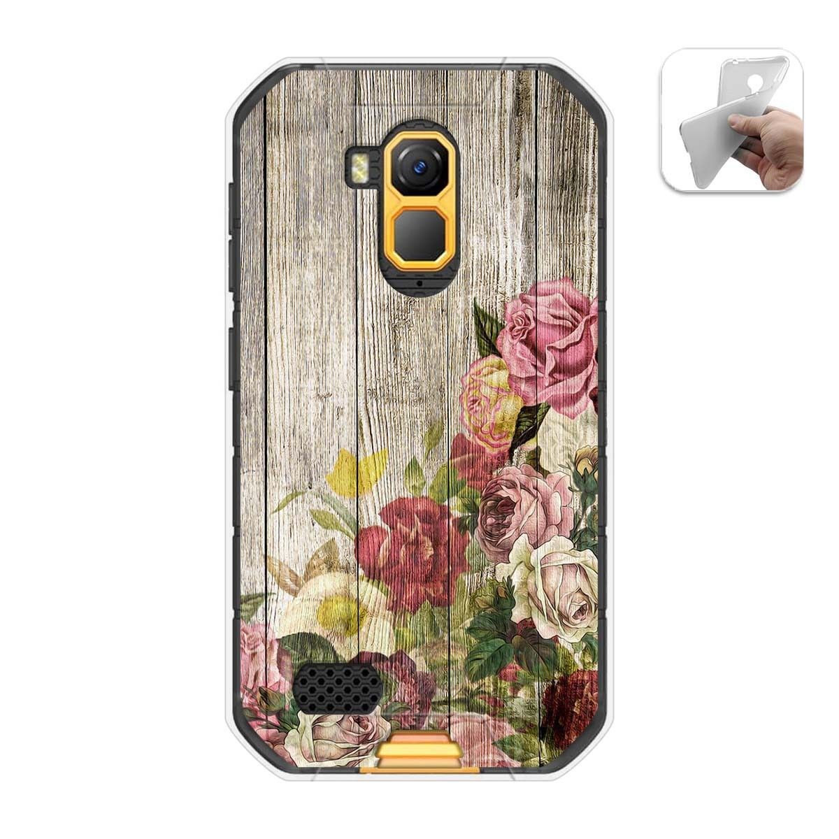 Funda Gel Tpu para Ulefone Armor X7 / X7 Pro diseño Madera 08 Dibujos