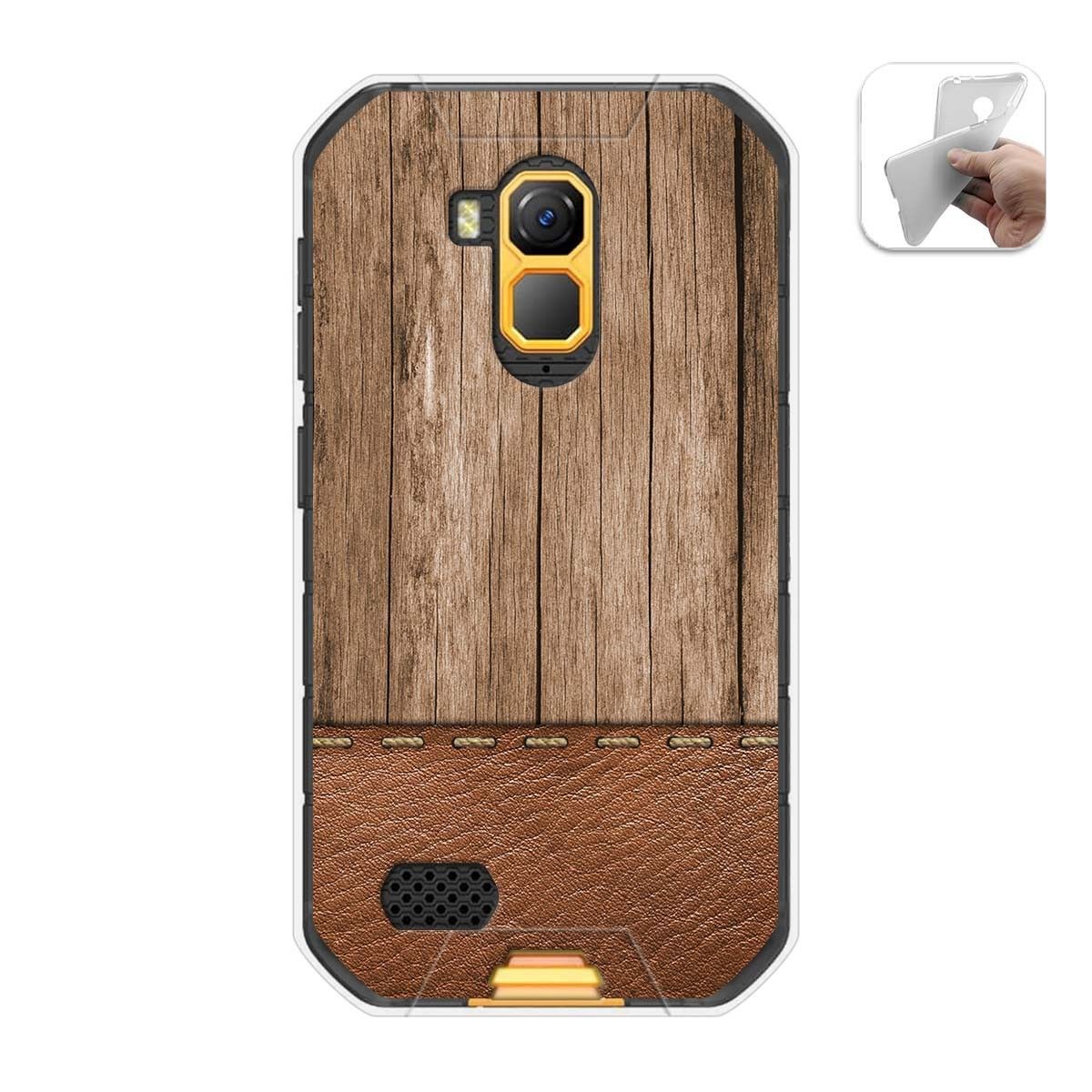 Funda Gel Tpu para Ulefone Armor X7 / X7 Pro diseño Madera 09 Dibujos