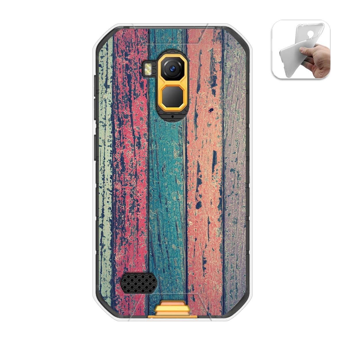 Funda Gel Tpu para Ulefone Armor X7 / X7 Pro diseño Madera 10 Dibujos