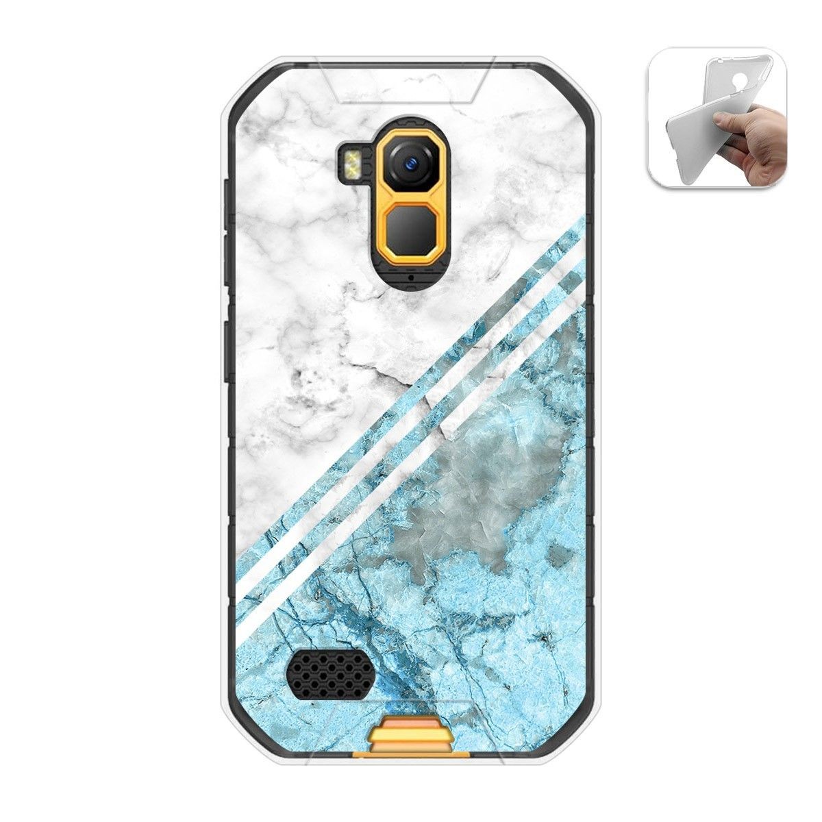 Funda Gel Tpu para Ulefone Armor X7 / X7 Pro diseño Mármol 02 Dibujos