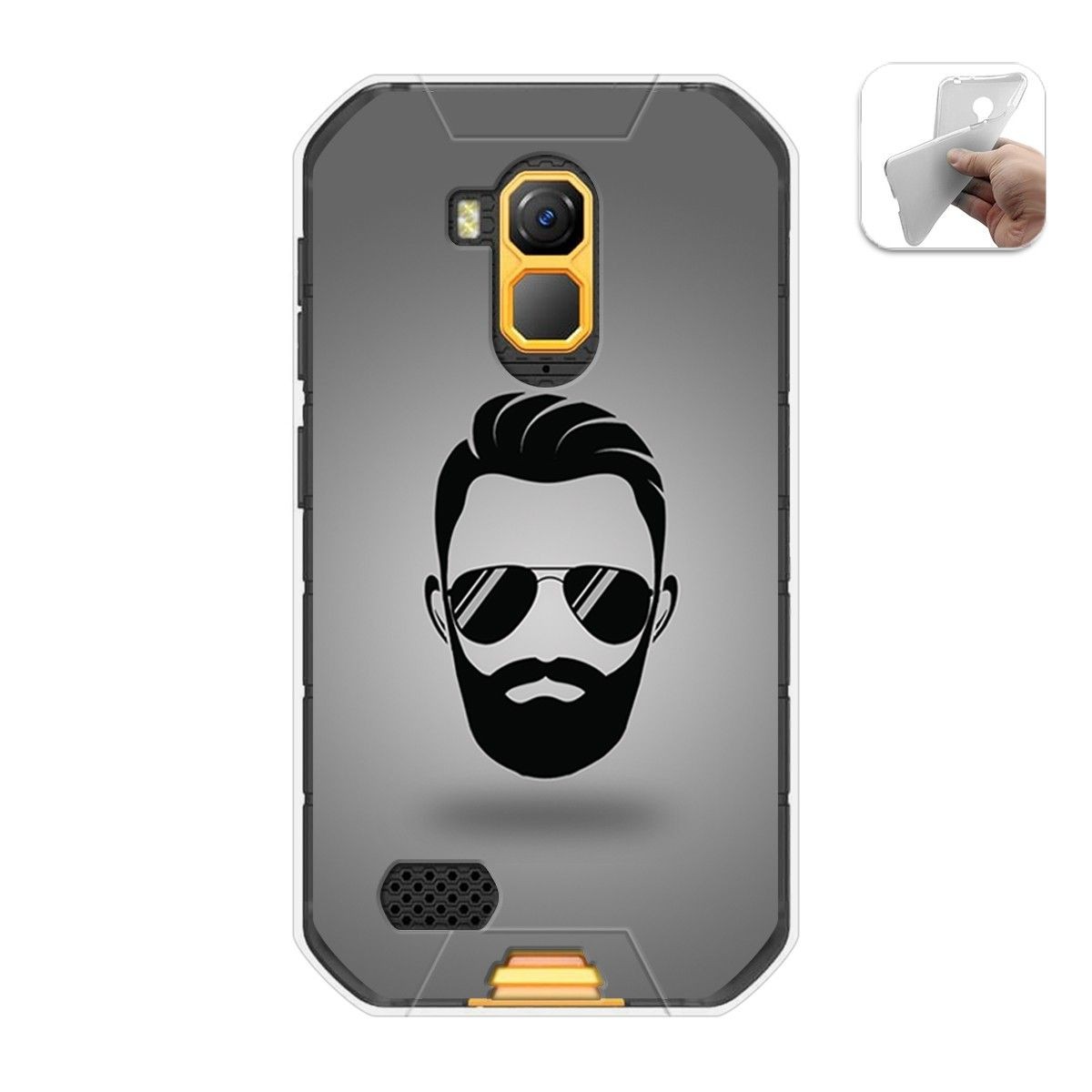Funda Gel Tpu para Ulefone Armor X7 / X7 Pro diseño Barba Dibujos