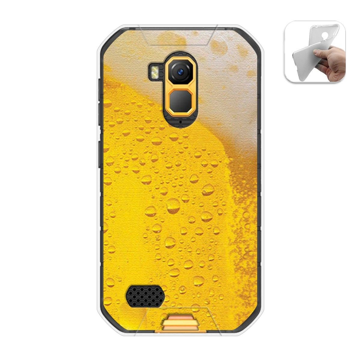 Funda Gel Tpu para Ulefone Armor X7 / X7 Pro diseño Cerveza Dibujos