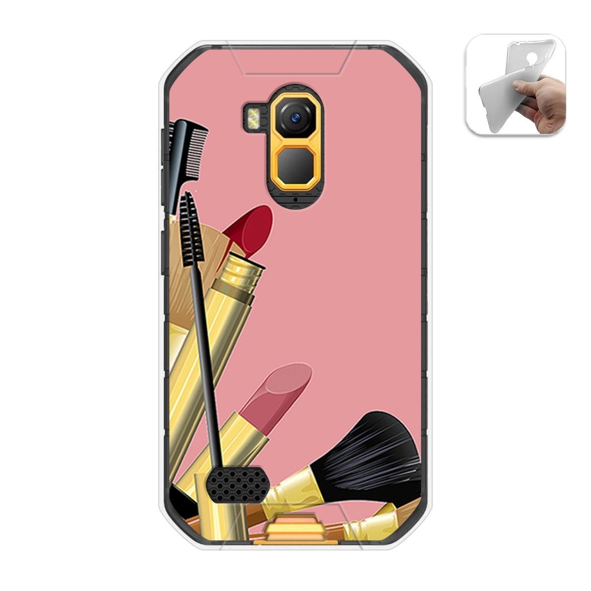 Funda Gel Tpu para Ulefone Armor X7 / X7 Pro diseño Brochas Dibujos