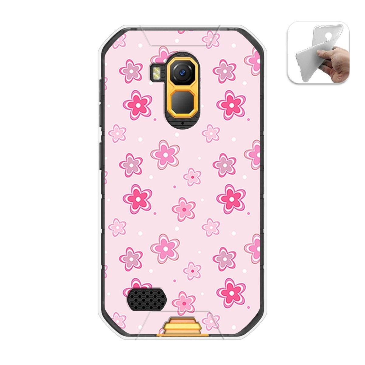 Funda Gel Tpu para Ulefone Armor X7 / X7 Pro diseño Flores Dibujos