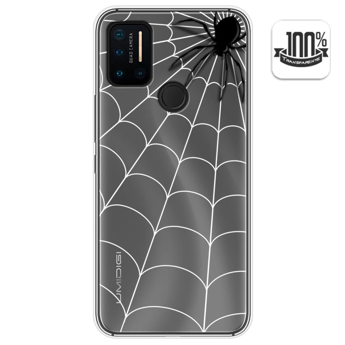 Funda Gel Transparente para Umidigi A7 Pro diseño Araña Dibujos