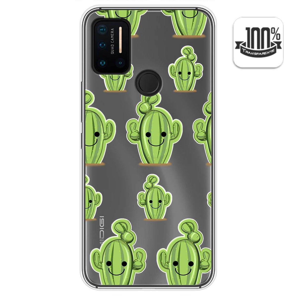 Funda Gel Transparente para Umidigi A7 Pro diseño Cactus Dibujos