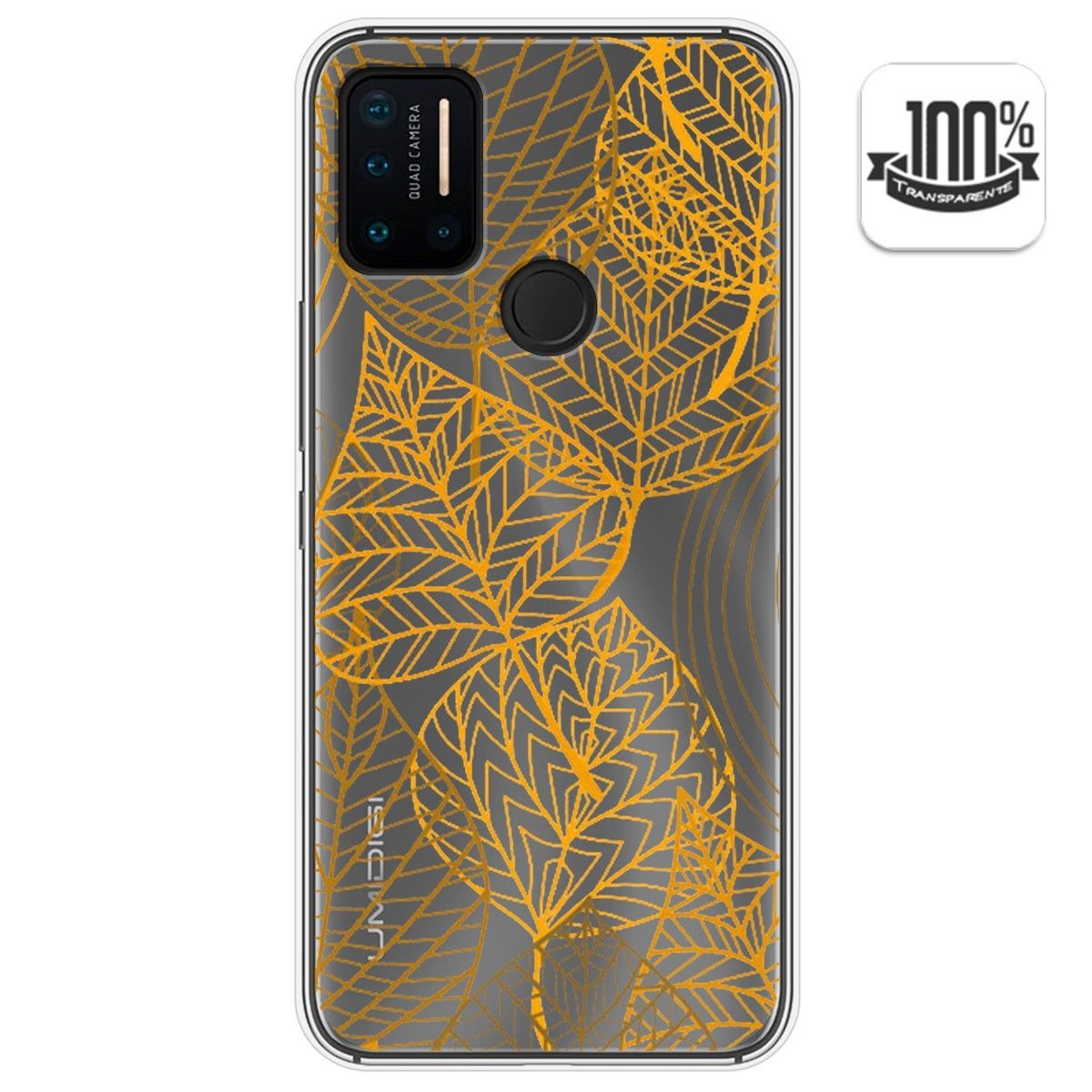 Funda Gel Transparente para Umidigi A7 Pro diseño Hojas Dibujos