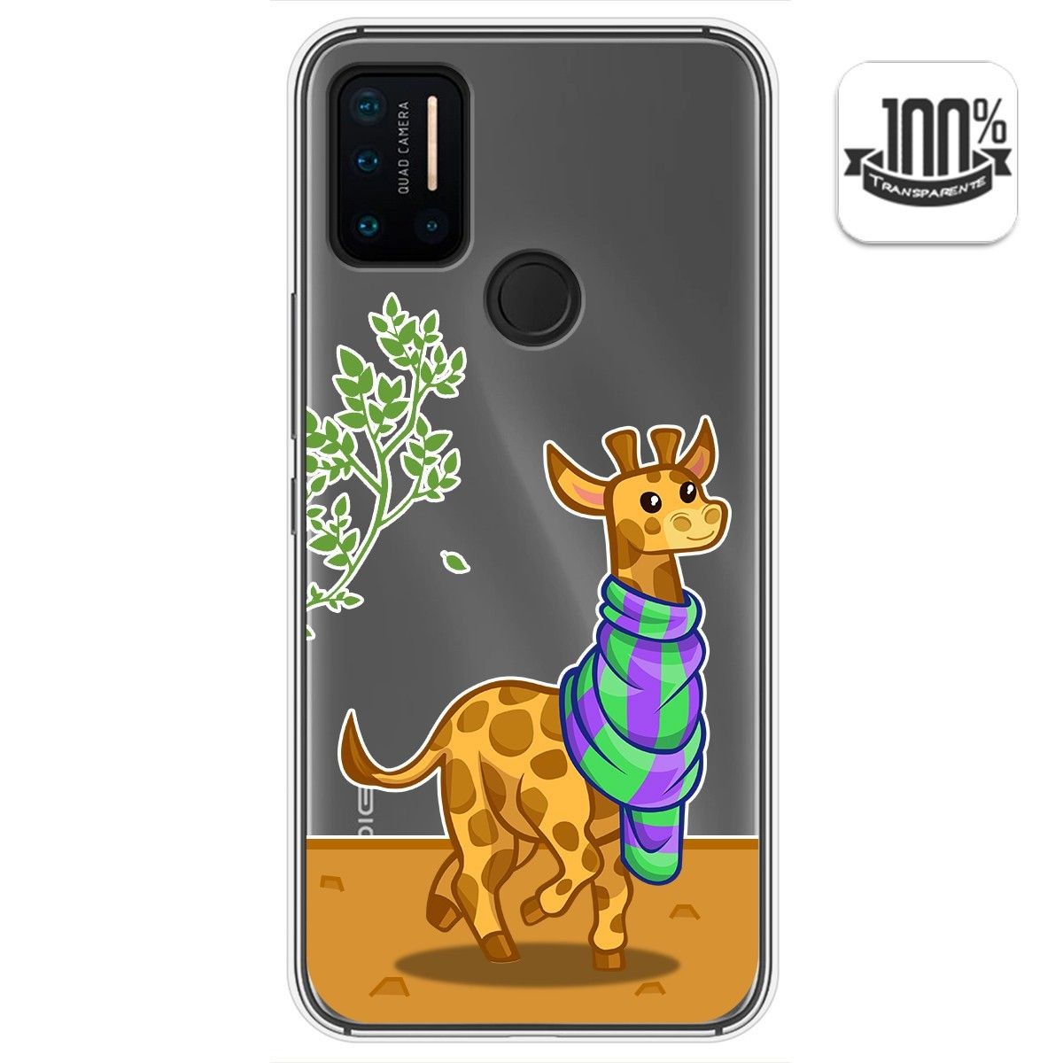 Funda Gel Transparente para Umidigi A7 Pro diseño Jirafa Dibujos