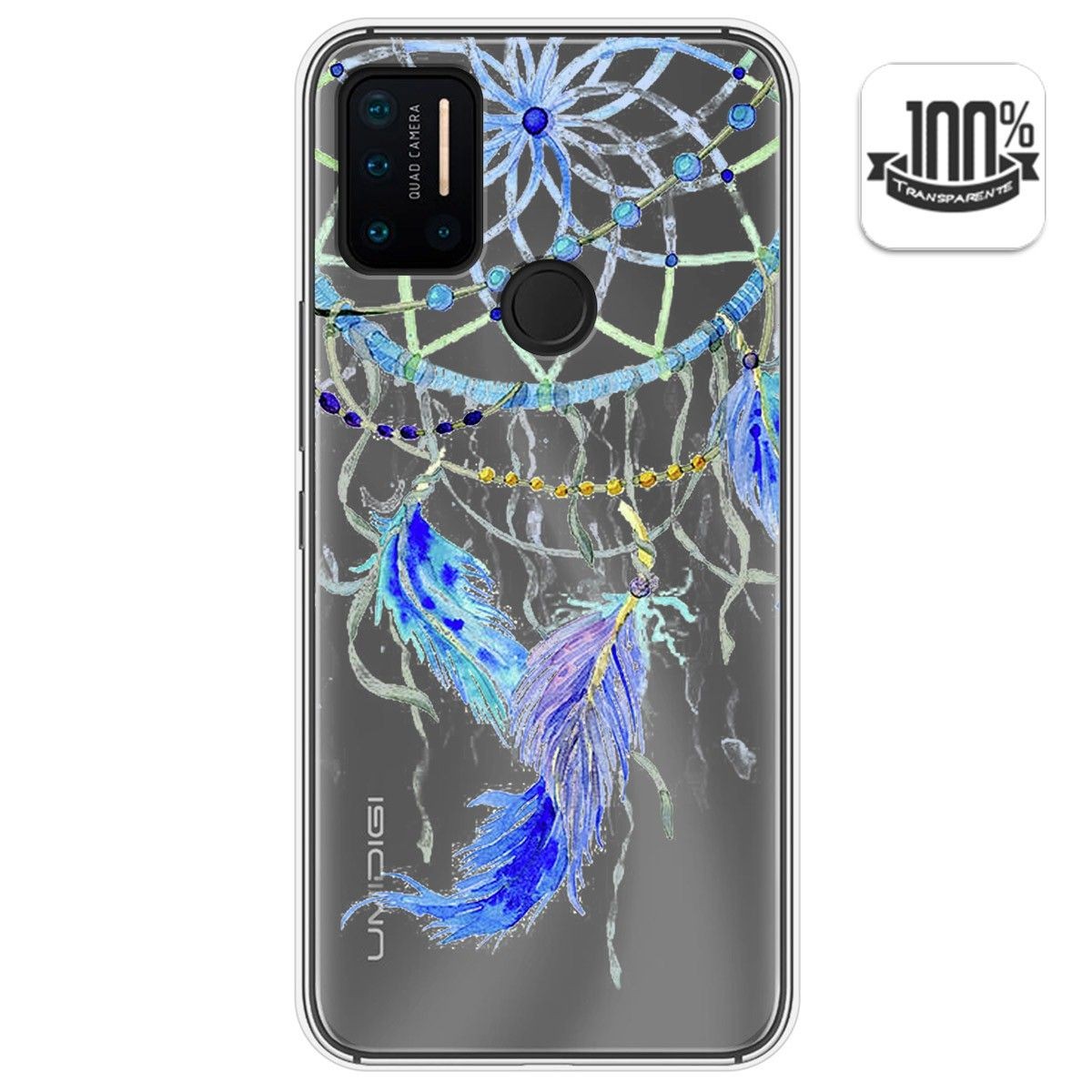 Funda Gel Transparente para Umidigi A7 Pro diseño Plumas Dibujos