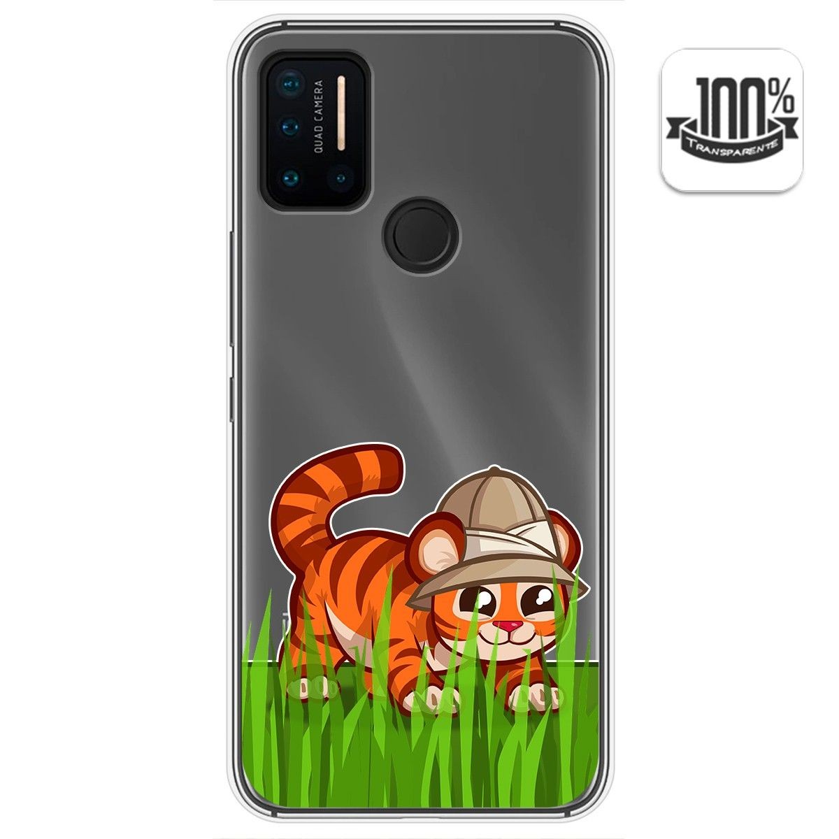 Funda Gel Transparente para Umidigi A7 Pro diseño Tigre Dibujos