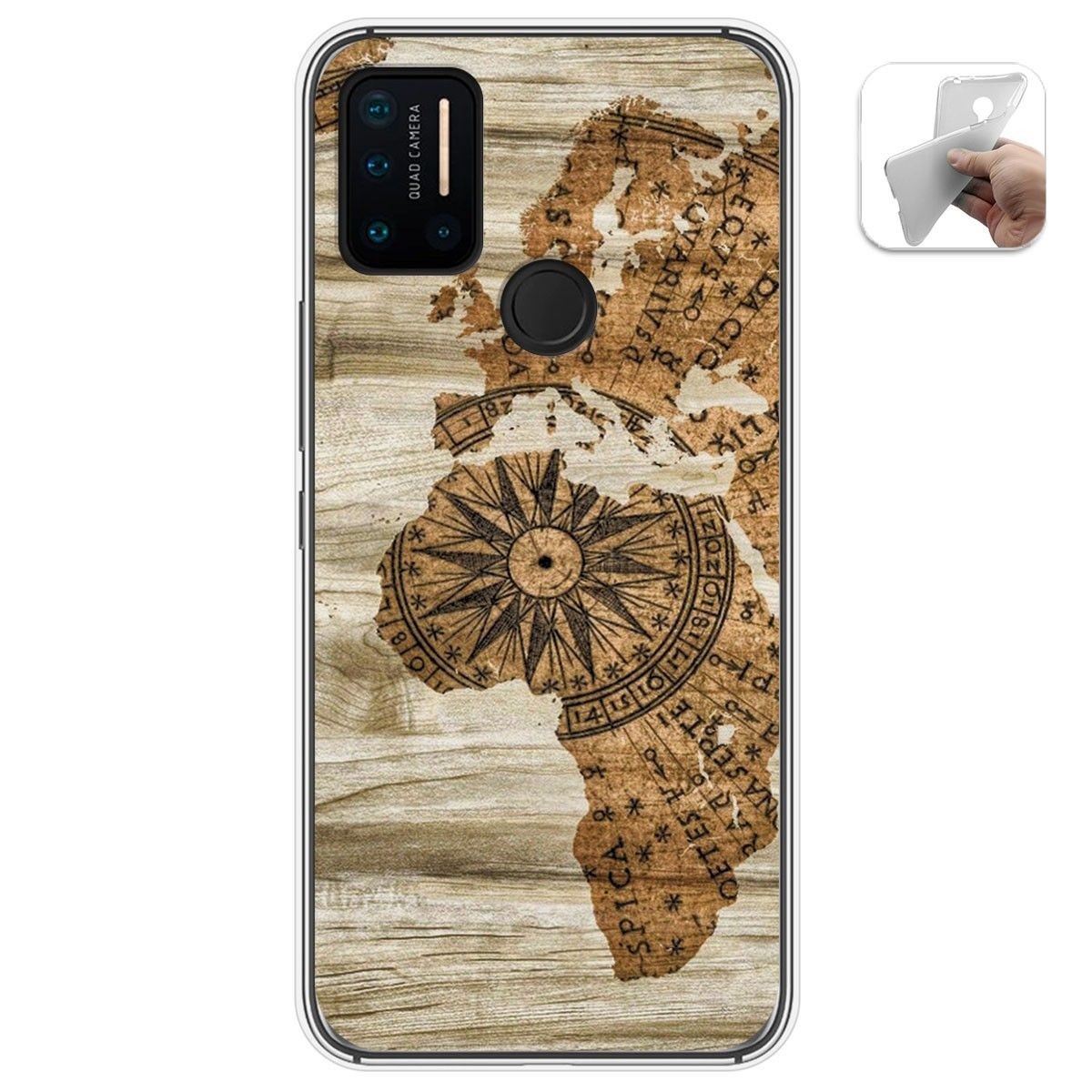 Funda Gel Tpu para Umidigi A7 Pro diseño Madera 07 Dibujos