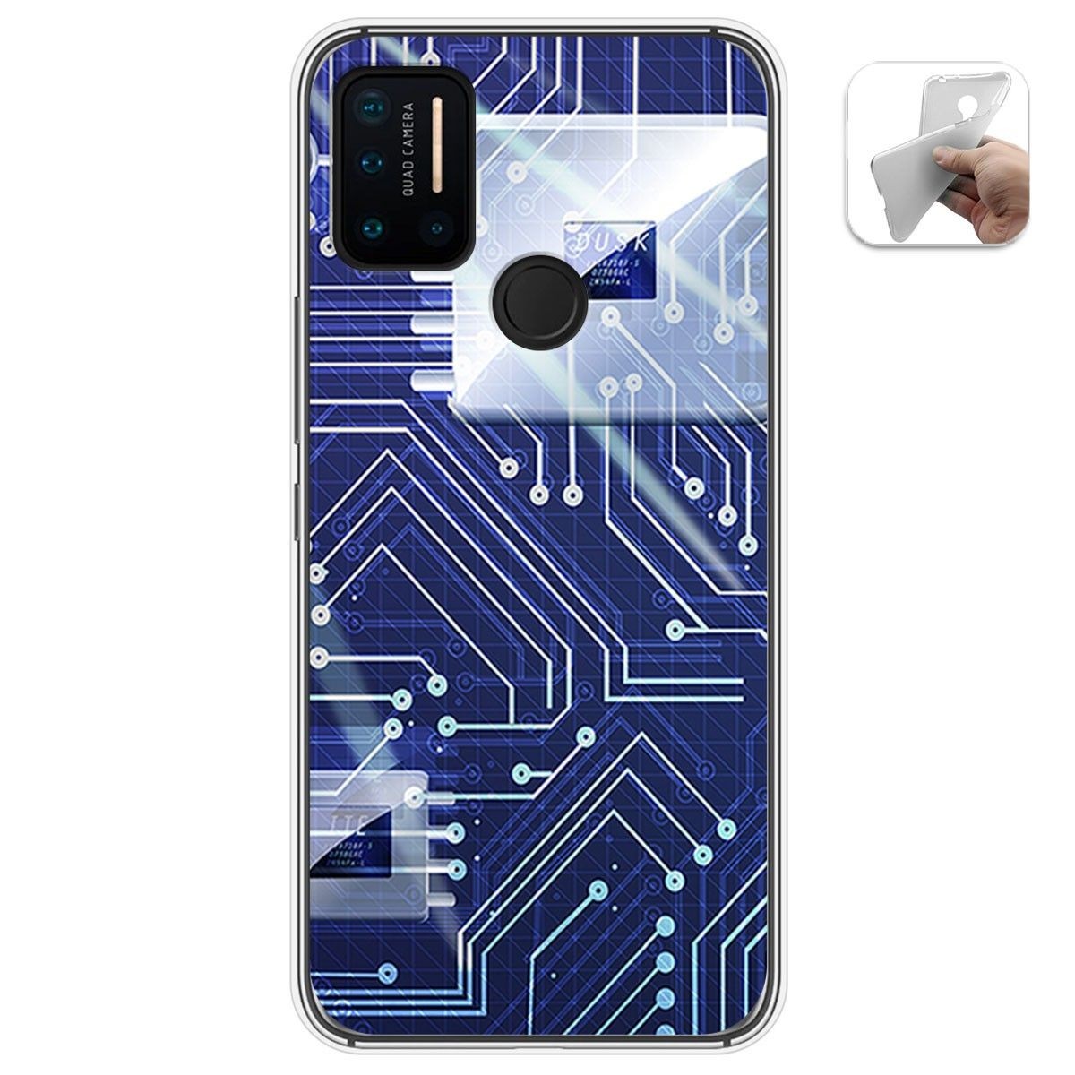Funda Gel Tpu para Umidigi A7 Pro diseño Circuito Dibujos