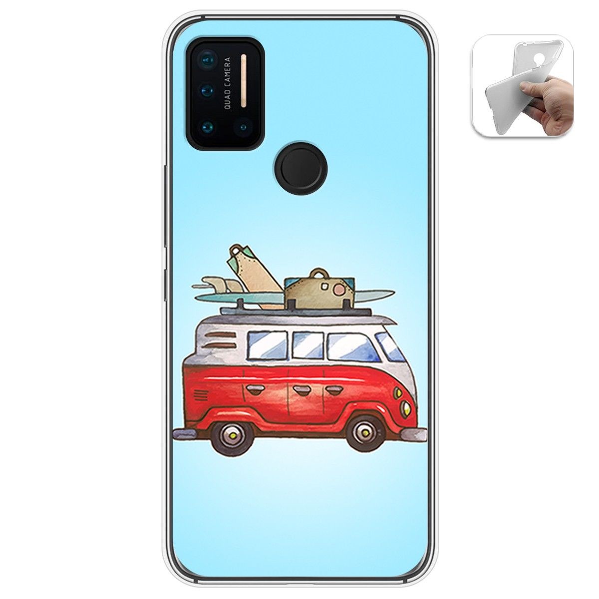 Funda Gel Tpu para Umidigi A7 Pro diseño Furgoneta Dibujos