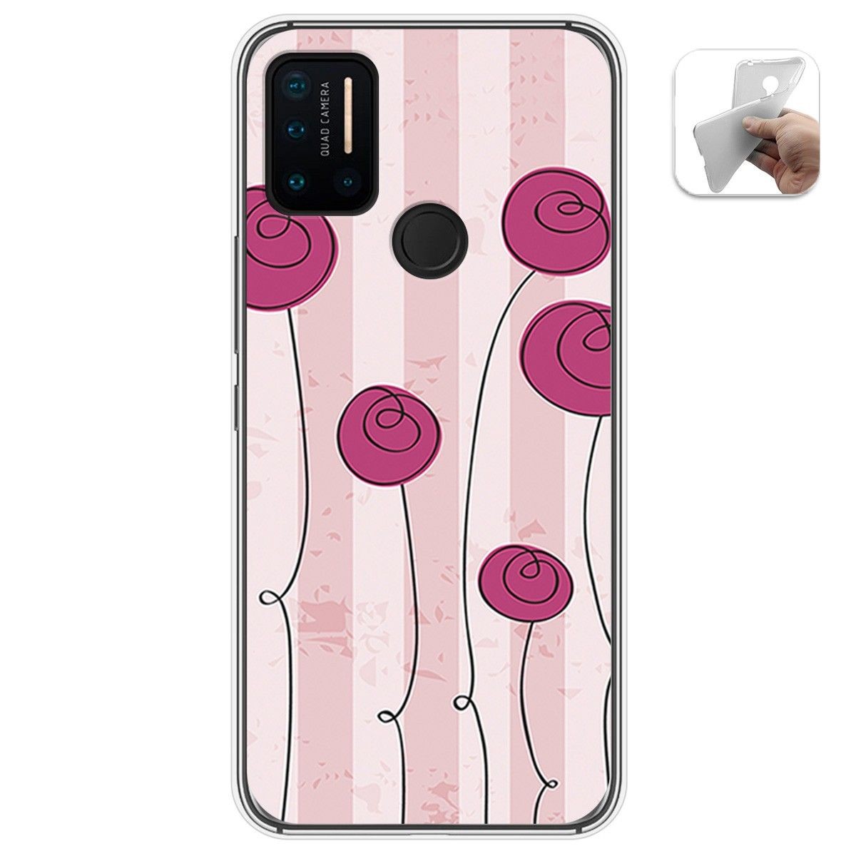 Funda Gel Tpu para Umidigi A7 Pro diseño Flores Vintage Dibujos