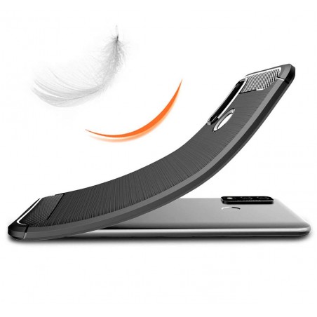 Funda Gel Tpu Tipo Carbon Negra para Huawei P Smart 2020