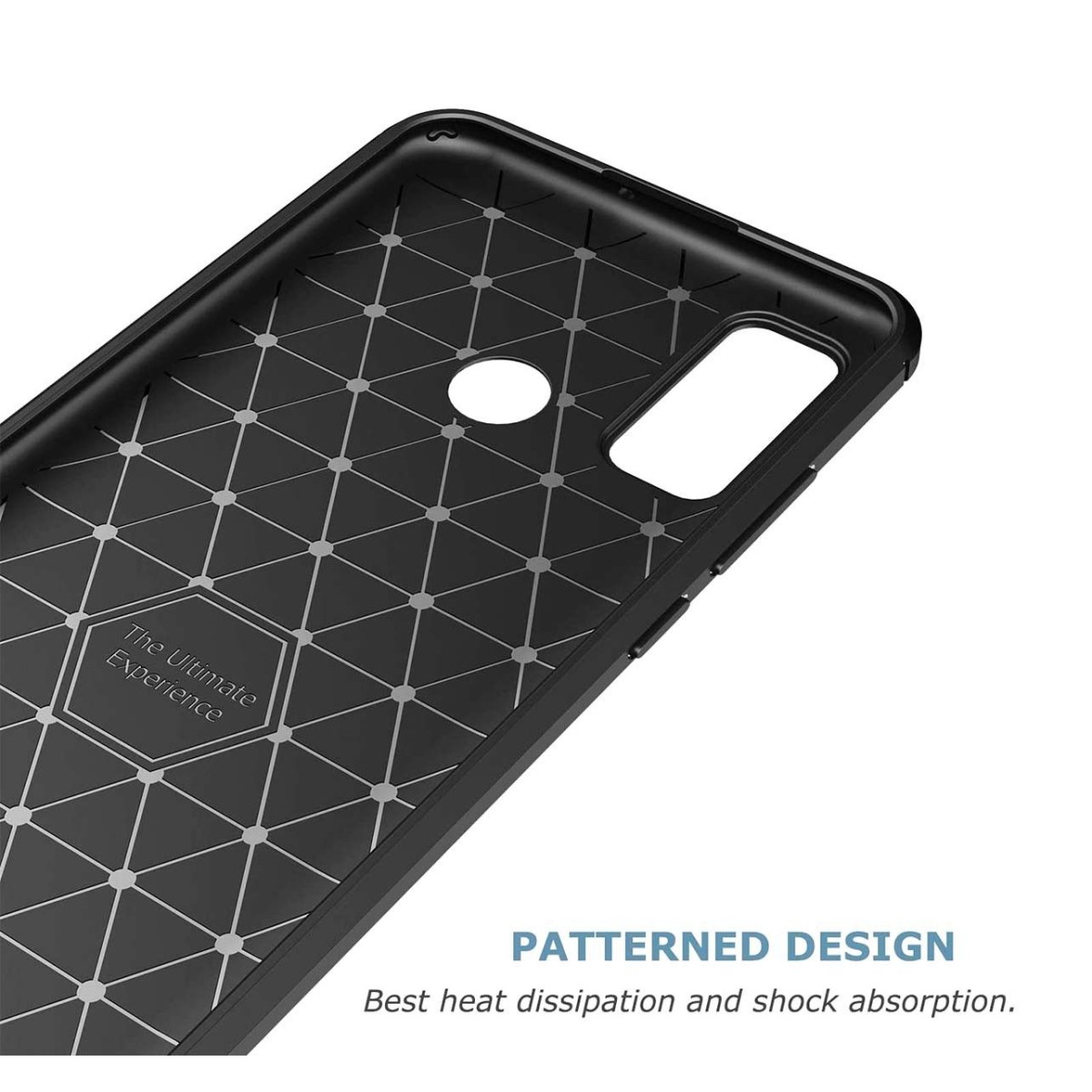 Funda Gel Tpu Tipo Carbon Negra para Huawei P Smart 2020