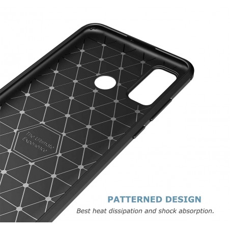 Funda Gel Tpu Tipo Carbon Negra para Huawei P Smart 2020