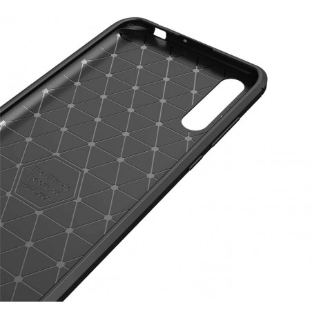 Funda Gel Tpu Tipo Carbon Negra para Huawei P Smart S / Y8p