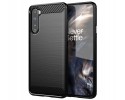 Funda Gel Tpu Tipo Carbon Negra para OnePlus Nord