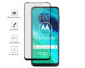 Protector Cristal Templado Completo 5D Full Glue Negro para Motorola Moto G8 Vidrio