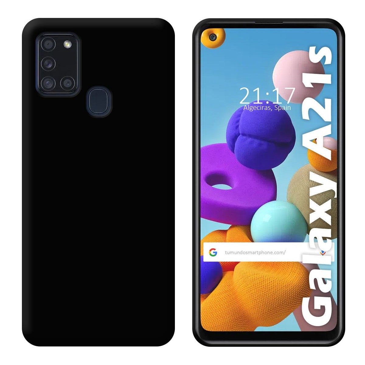 Funda Silicona Gel TPU Negra para Samsung Galaxy A21s
