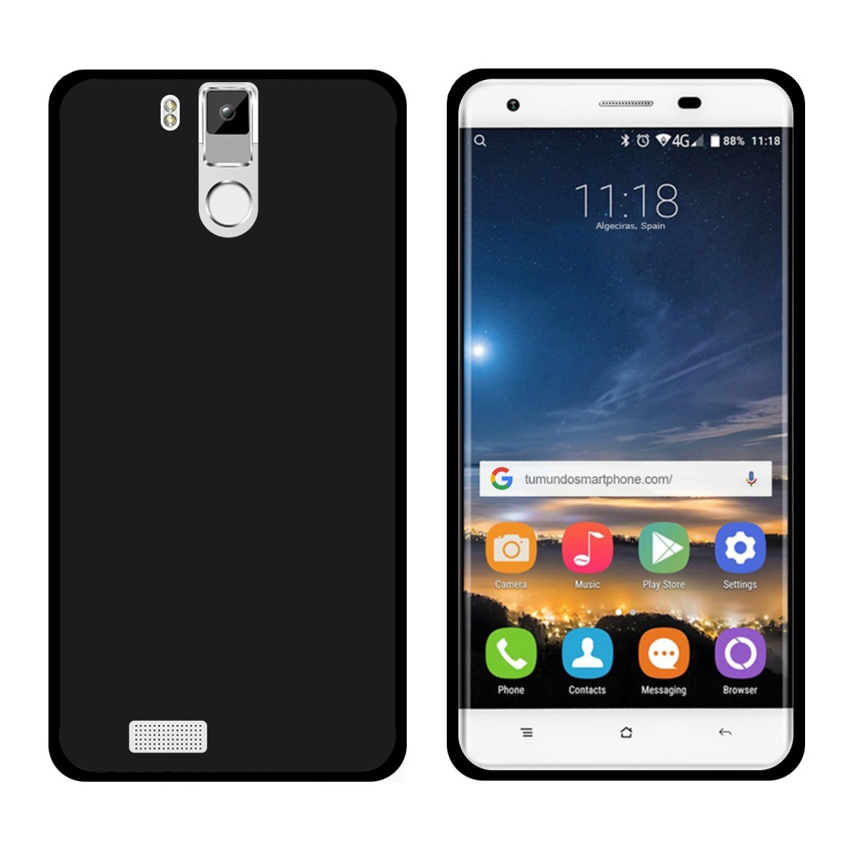 Funda Gel Tpu para Oukitel K6000 / K6000 Pro Color Negra