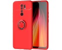 Funda Magnetica Soporte con Anillo Giratorio 360 para Xiaomi Redmi 9 Roja