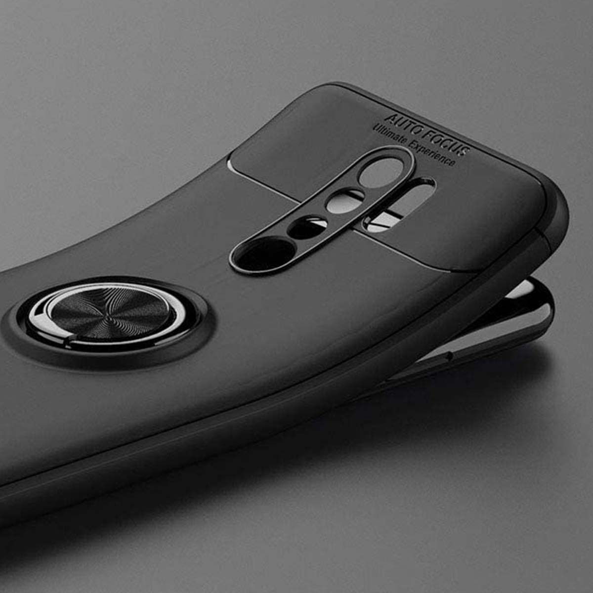 Funda Magnetica Soporte con Anillo Giratorio 360 para Xiaomi Redmi 9 Roja