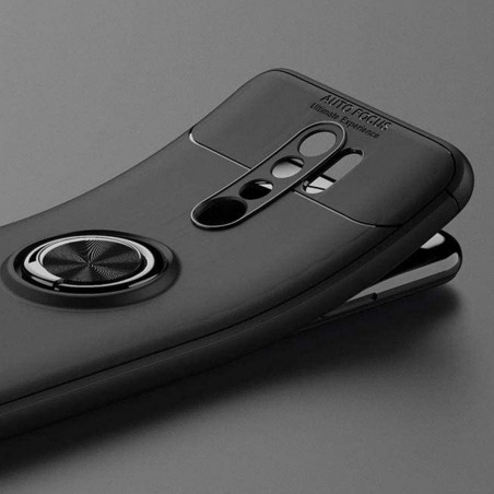 Funda Magnetica Soporte con Anillo Giratorio 360 para Xiaomi Redmi 9 Roja