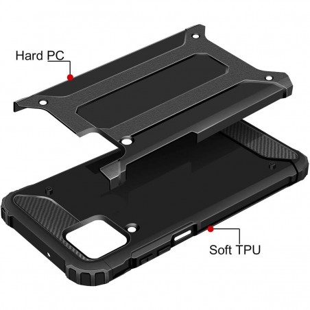 Funda Tipo Hybrid Tough Armor (Pc+Tpu) Negra para Huawei P40 Lite