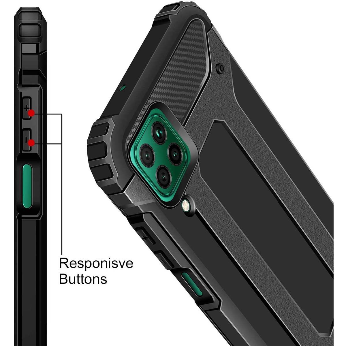 Funda Tipo Hybrid Tough Armor (Pc+Tpu) Negra para Huawei P40 Lite